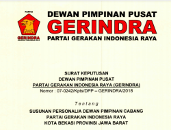 Rezim Baru Partai Gerindra Kota Bekasi